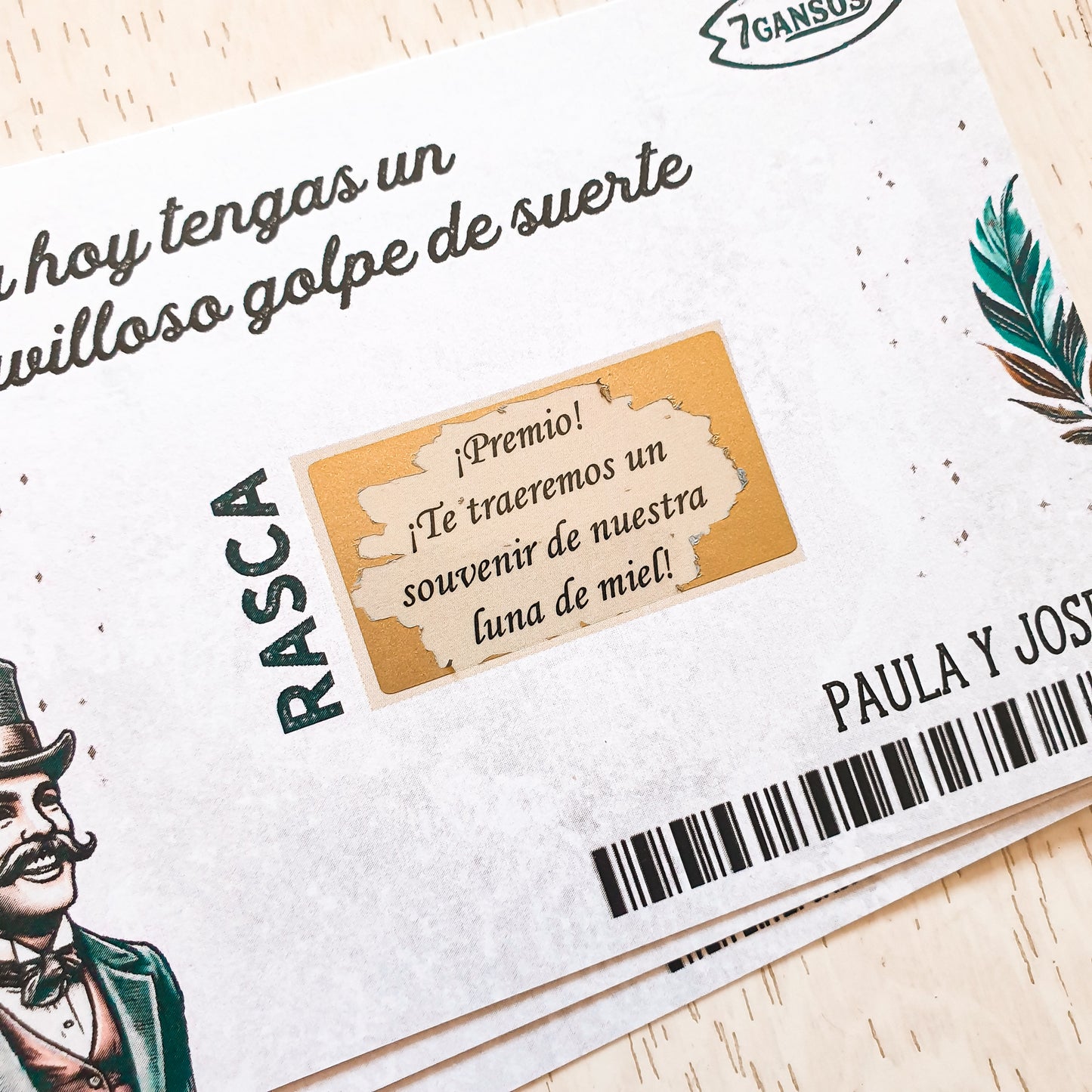 Tarjetas rasca y gana para bodas